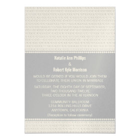 Geek Chic Binary Code Wedding Invitation, Gray 5