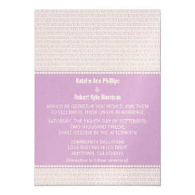Geek Chic Binary Code Wedding Invitation, Purple 5