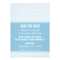 Geek Chic Binary Save the Date Invite, Blue invitations