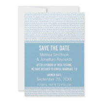 Geek Chic Binary Save the Date Invite, Blue