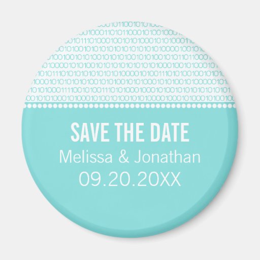 Geek Chic Save the Date Magnet, Aqua