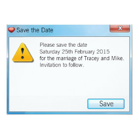 Geek Error Message Save the Date Invitation Blue 5