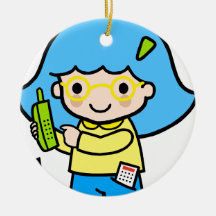 geek girl 2 christmas ornament
