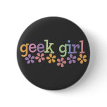 Geek Girl Daisies buttons