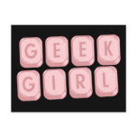 Geek Girl Pink Keyboard postcards