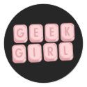 Geek Girl Pink Keyboard stickers