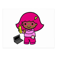 geek girl post cards