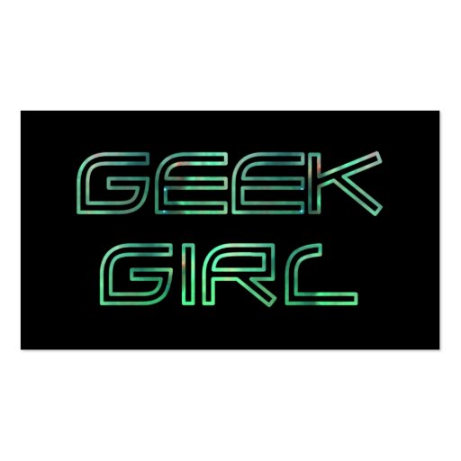 Geek Girl Profile Card Business Card Template (front side)