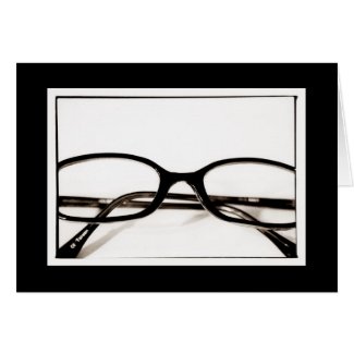 Geek Glasses Blank Card card