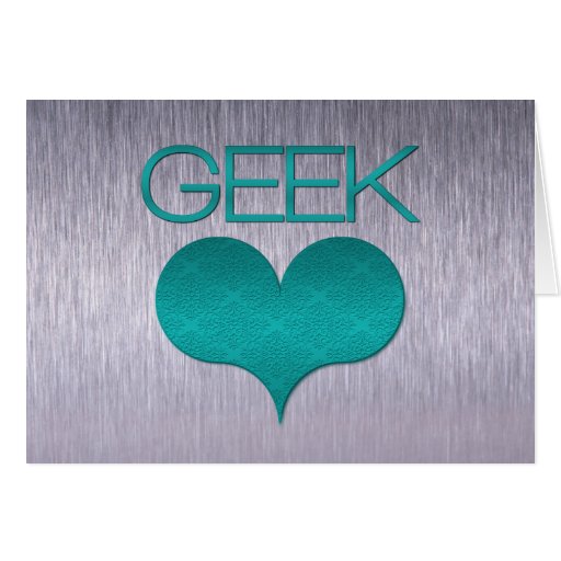 Geek Love (Heart) Card, Turquoise