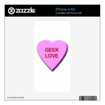 Geek Love Skin For iPhone 4S