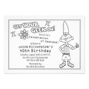 Geek Nerd Themed 40th Birthday Party Invitation