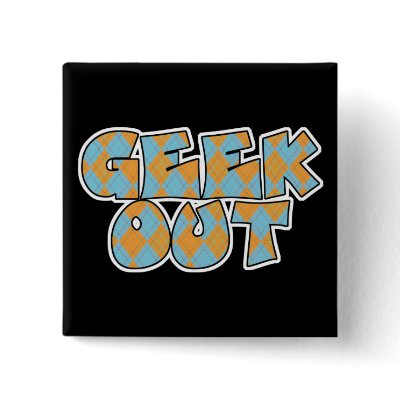 Geek Out Argyle Text Design Buttons by geekme