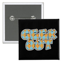Geek Out Argyle Text Design Buttons