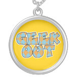 Geek Out Argyle Text Design Necklace