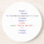 Geek php Greeting Drink Coaster