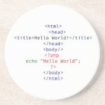 Geek php Greeting Drink Coaster