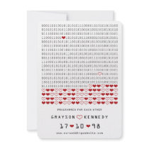 Geek Programmed For Love Binary Code Save The Date Personalized Invite