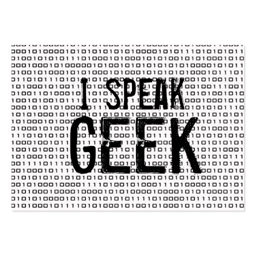 Geek speak business cards (front side)