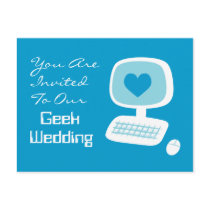Geek Wedding Invitation Postcards by toxiferous Geek Wedding Invitation Postcards