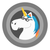 Geekicorn Round Stickers