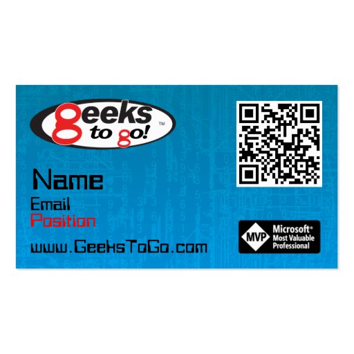 Geeks Card MVP Blair QR Business Card Template (front side)