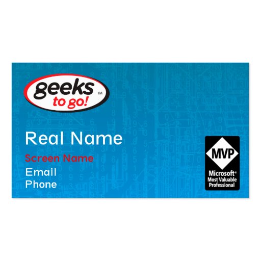 Geeks Card MVP clean last one Business Card Templates (front side)