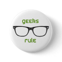 Geeks Rule Eyeglasses Button