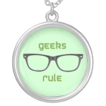 Geeks Rule Eyeglasses Personalized Necklace