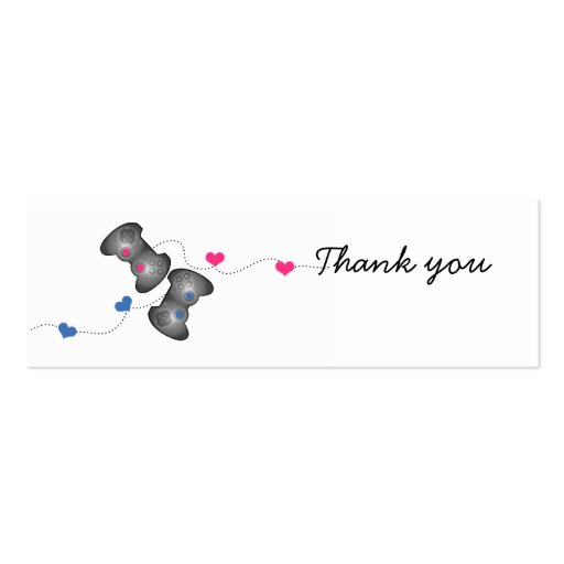 Geeky Gamer Wedding Thank You Mini Cards Business Card (front side)