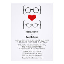 Geeky Glasses Wedding Invitation invitations