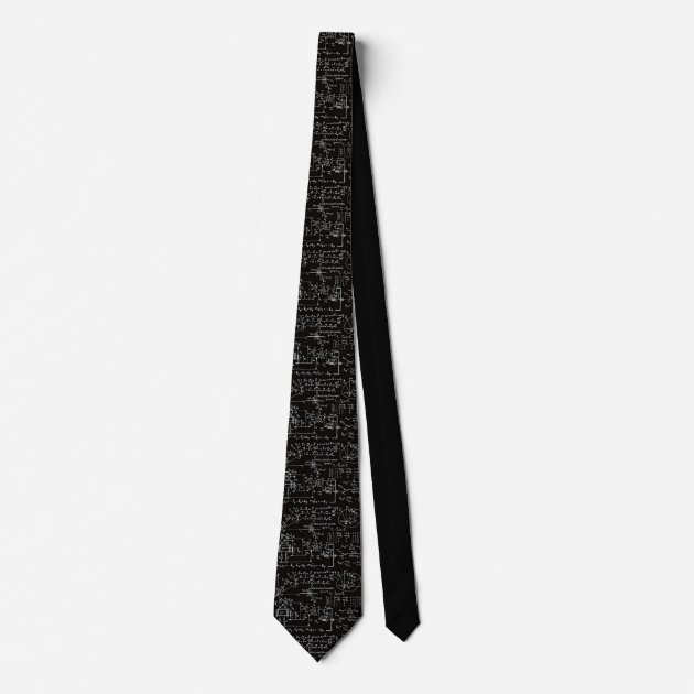 Geeky Math Mathematics Men's Black Necktie