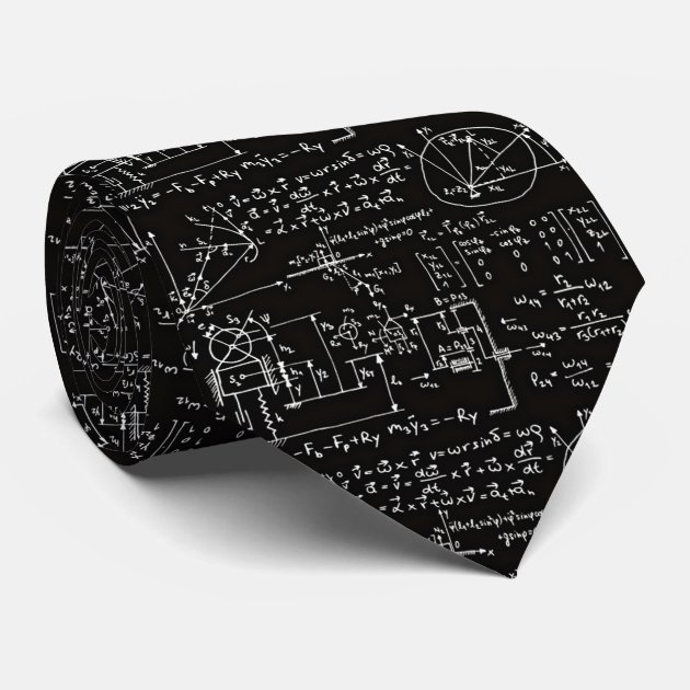Geeky Math Mathematics Men's Black Necktie