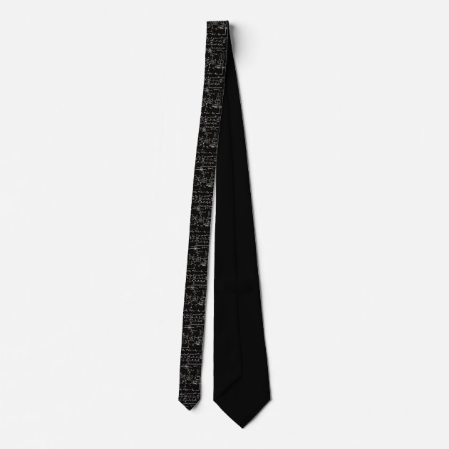 Geeky Math Mathematics Men's Black Necktie-2