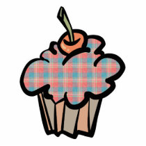 geeky plaid cupcake photo sculpture