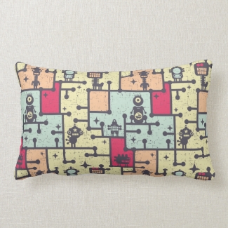 geeky robot maze pattern vector