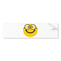 Geeky smiley bumper sticker