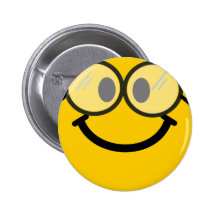 Geeky smiley pin