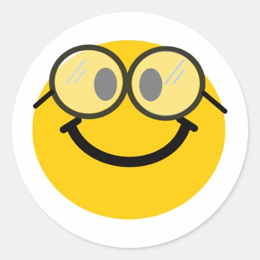 Geeky smiley stickers