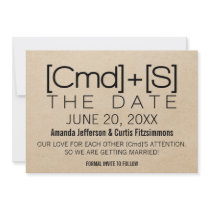 Geeky Typography 2 Save the Date Invite, Black