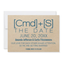 Geeky Typography 2 Save the Date Invite, Blue