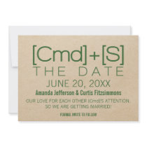Geeky Typography 2 Save the Date Invite, Green