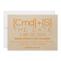 Geeky Typography 2 Save the Date Invite, Orange