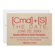 Geeky Typography 2 Save the Date Invite, Red
