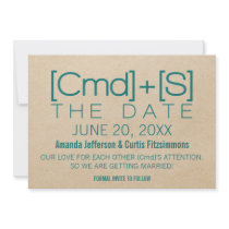 Geeky Typography 2 Save the Date Invite, Teal
