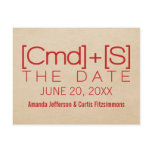 Geeky Typography 2 Save the Date Postcard, Red