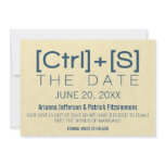Geeky Typography Save the Date, Blue Custom Invitation