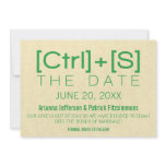 Geeky Typography Save the Date, Green Invitations