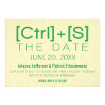 Geeky Typography Save the Date, Green Invitations
