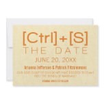 Geeky Typography Save the Date, Orange Personalized Announcement